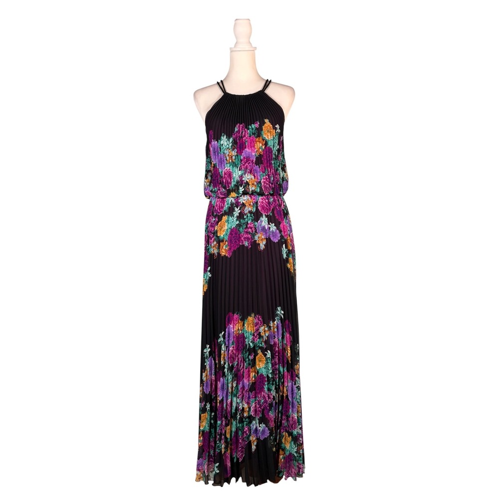 Xscape Moody Floral Maxi Dress 6 Sleeveless Romantic Dark Bohemian Chic Party